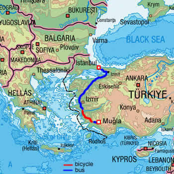 map route Turkey