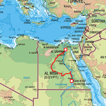 map route Egypt, Western Desert